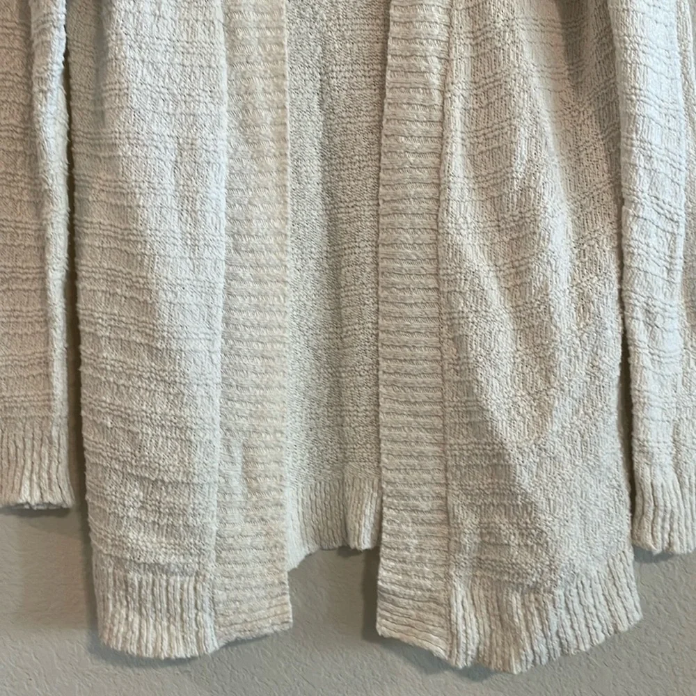 C&C California Women's Cardigan Sweater Small White Knit Open Front Longline